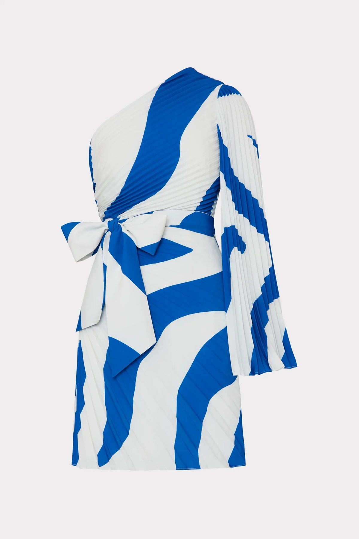 Linden Printed Pleated Dress in Capri/Ecru – nk boutique baton rouge