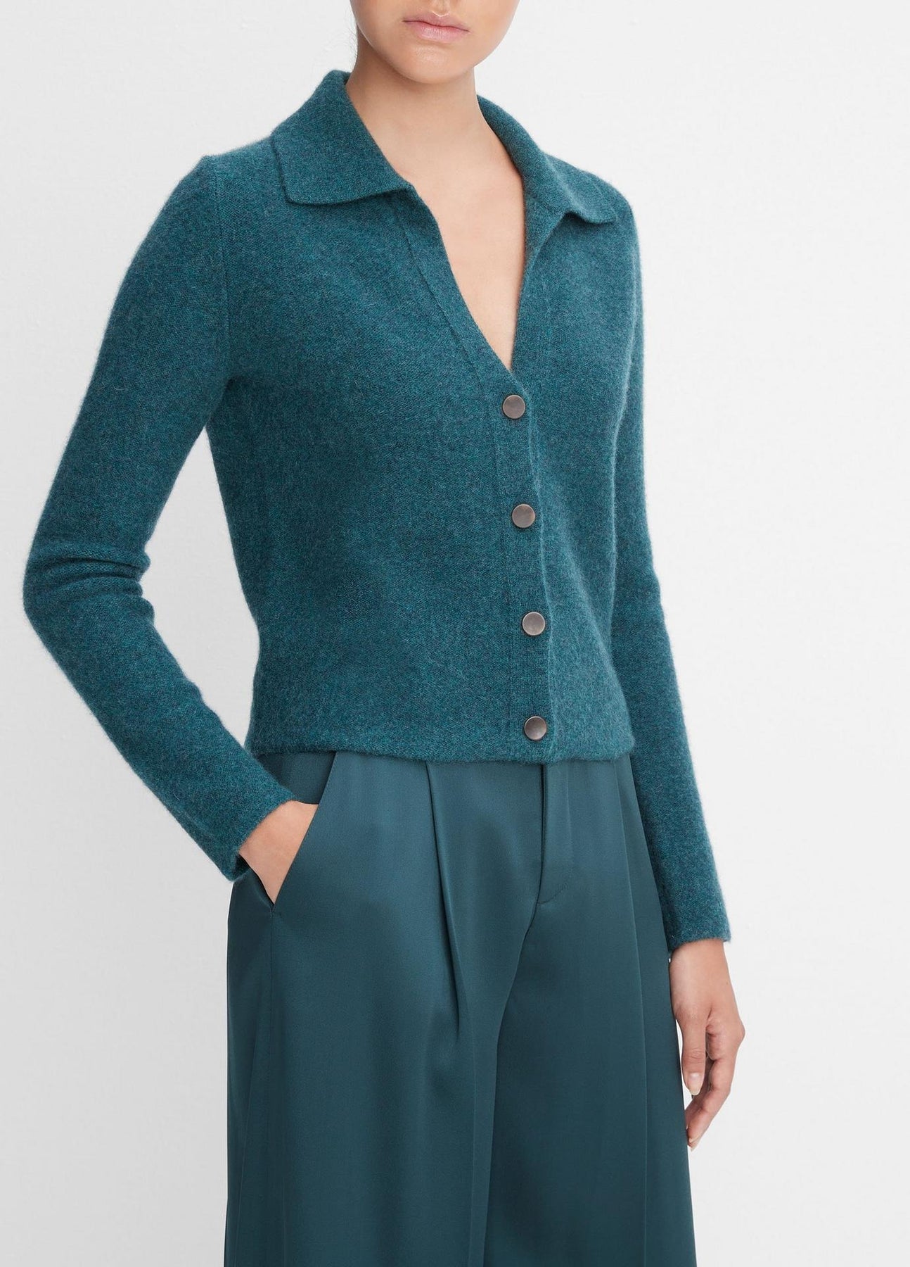 Polo Button Cardigan in H Sea Quartz – nk boutique baton rouge