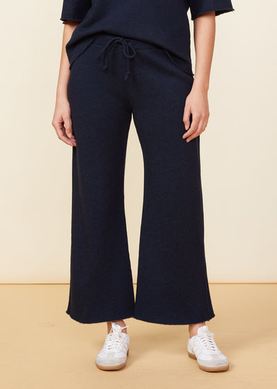 MONROW Terry Cloth Flare Sweat Pant in Azalea